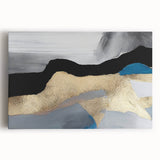 Abstract wall art featuring vibrant strokes and lines in a modern design, displayed on stretched canvas, ideal for contemporary home decor.