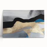 Abstract strokes and lines design on stretched canvas, showcasing vibrant colors and dynamic patterns, ideal for modern home decor. Perfect for art enthusiasts seeking unique wall art.