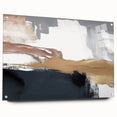 Abstract wall art featuring colorful strokes and lines on acrylic glass, showcasing a modern design with a side view highlighting the pins for easy hanging.