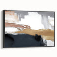 Framed canvas wall art showcasing an abstract design with dynamic black strokes and lines, highlighting modern artistic flair and elegance, perfect for contemporary decor.
