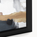 Close-up of an abstract strokes and lines design on a framed canvas wall art piece, showcasing vibrant colors and intricate details, perfect for modern home decor.