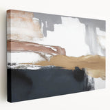 Stretched canvas wall art showcasing an abstract design with colorful strokes and lines, offering a modern artistic touch to any room decor.