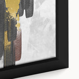 Framed wall art showcasing an abstract design with colorful strokes and lines, emphasizing a modern artistic style perfect for home decor.