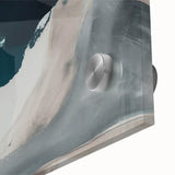 Close-up of an abstract strokes and lines design wall art piece, featuring colorful acrylic glass textures and modern artistic flair, ideal for contemporary decor.