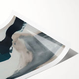 Abstract wall art print showcasing colorful strokes and lines in vibrant hues of blue, orange, and green, designed for modern home decor. Perfect for adding a contemporary touch to any room's aesthetic.