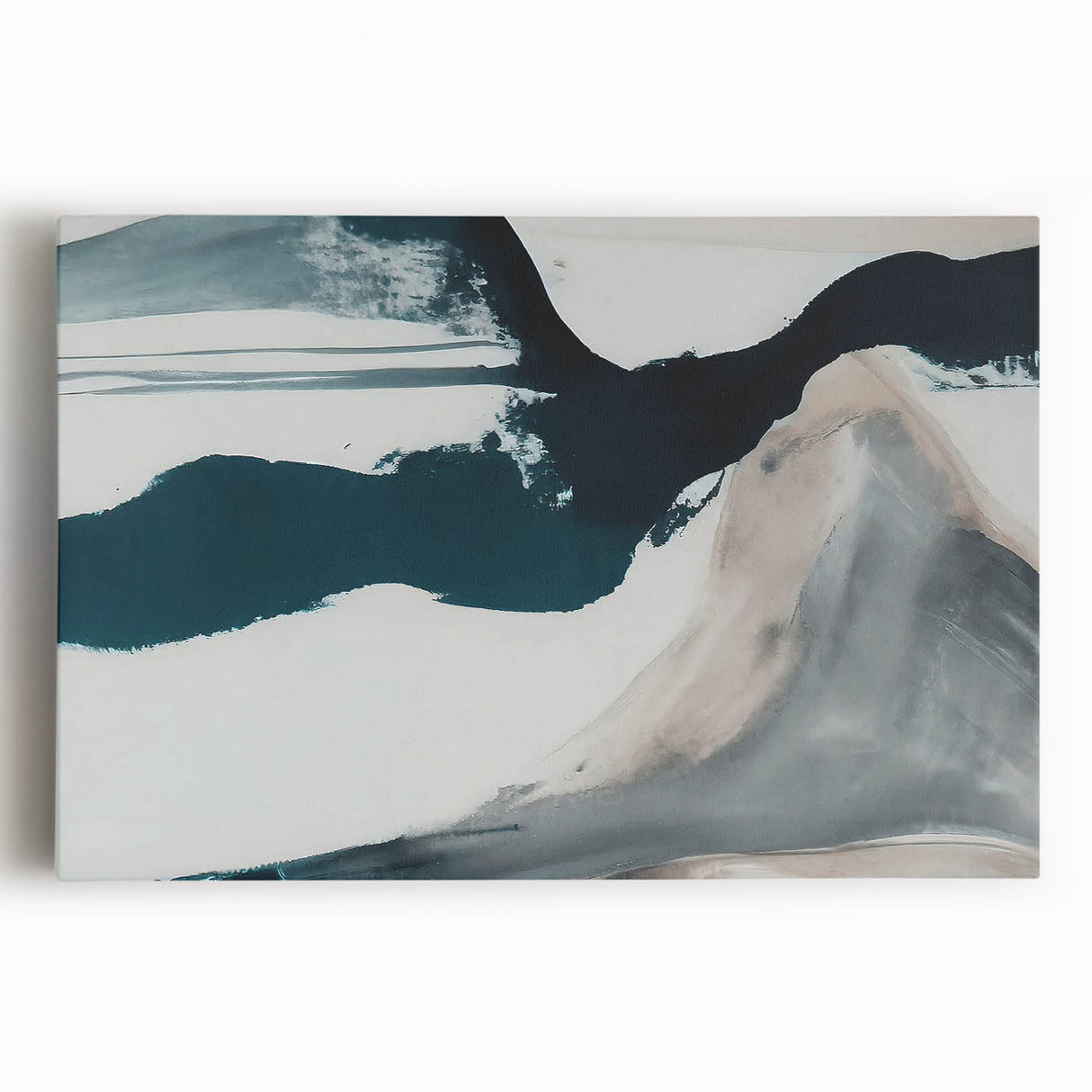 Stretched canvas wall art showcasing an abstract design with colorful strokes and lines, ideal for modern home decor. Perfect for adding a vibrant touch to any room.