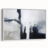 Framed canvas wall art showcasing an abstract design of colorful strokes and lines. Features a sleek white frame, enhancing modern decor with vibrant artistic expression. Perfect for contemporary living spaces or offices, adding a touch of creativity and style.