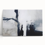 Abstract wall art showcasing a vibrant composition of strokes and lines in blue, yellow, and pink hues, perfect for modern home decor. This stretched canvas design adds a contemporary touch to any interior space, enhancing visual interest and aesthetic appeal.