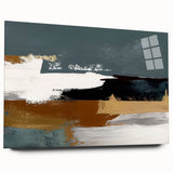 Abstract wall art showcasing vibrant strokes and lines in a contemporary design, displayed in a side view with acrylic glass, enhancing its modern aesthetic.