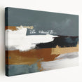 Stretched canvas wall art showcasing an abstract design with colorful strokes and lines, featuring a side view that highlights its textured surface and vibrant hues. Ideal for modern decor, this piece brings a dynamic artistic touch to any room.
