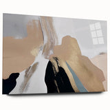 Abstract wall art design featuring colorful strokes and lines on acrylic glass, showcasing a modern aesthetic. Ideal for contemporary home decor, this piece adds vibrancy and sophistication to any space.