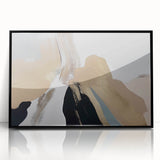 Framed wall art showcasing an abstract design of colorful strokes and lines with a sleek black frame, perfect for contemporary home decor and artistic interiors.