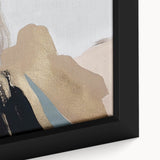 Close-up of a framed canvas wall art piece showcasing an abstract design of colorful strokes and lines, emphasizing a modern artistic flair ideal for contemporary interiors.