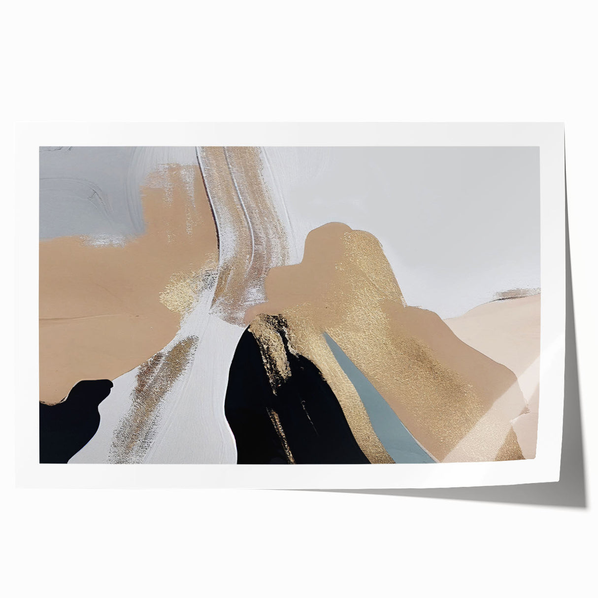 Abstract wall art print showcasing vibrant strokes and lines in shades of blue, yellow, and orange, perfect for modern home decor. Ideal for adding a pop of color and artistic flair to any room.