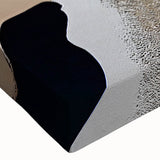 Close-up of an abstract strokes and lines design on stretched canvas wall art, showcasing vibrant colors and intricate patterns perfect for modern decor.