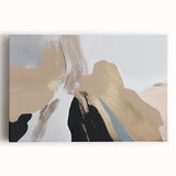 Abstract canvas wall art showcasing dynamic strokes and lines in vibrant colors, perfect for modern decor. The design features a blend of blues, oranges, and yellows, emphasizing creativity and energy, ideal for enhancing living spaces or offices.