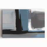 Colorful abstract strokes and lines design on a stretched canvas wall art piece, showcasing vibrant hues and dynamic patterns, ideal for modern home decor.