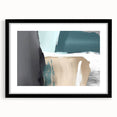 Abstract wall art featuring vibrant strokes and lines in a black frame with a mat, adding a modern touch to any decor. Perfect for contemporary interiors.