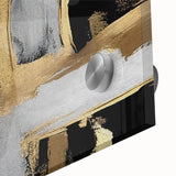 Close-up of a vibrant abstract wall art design showcasing bold strokes and lines in rich colors, ideal for modern home decor and artistic interiors.