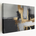 Abstract canvas wall art showcasing colorful strokes and lines in a modern design, viewed from the side, perfect for contemporary home decor.