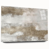 Abstract wall art featuring vibrant strokes and lines in a modern acrylic glass design, showcasing a side view with hanging pins for easy display. This artistic piece enhances contemporary decor with its bold colors and fluid shapes, making it a striking focal point in any room.