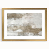 Abstract strokes and lines design in gold and black framed wall art, showcasing a modern aesthetic perfect for contemporary decor, displayed with a mat.