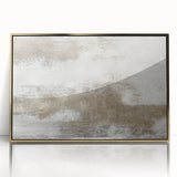 Framed acrylic wall art showcasing an abstract design with gold strokes and lines, perfect for modern home decor. Ideal for elevating living spaces with elegance.