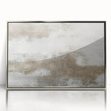 Framed abstract wall art featuring vibrant strokes and lines in silver and gray tones, ideal for modern home decor. Perfect for enhancing contemporary interiors.