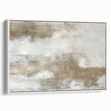 Framed canvas wall art featuring an abstract design of strokes and lines in soft pastel colors, displayed from a white side view, ideal for modern decor.
