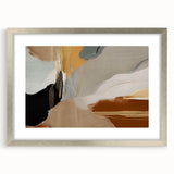 Abstract strokes and lines in a modern design, framed with a silver mat, showcasing an artistic wall art piece ideal for contemporary decor.