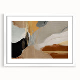 Abstract strokes and lines design wall art collection in a white frame with matting, showcasing a modern aesthetic. Perfect for enhancing contemporary decor.