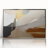 Framed wall art featuring an abstract design of colorful strokes and lines in silver and blue tones, perfect for modern home decor. Ideal for accentuating living spaces with a contemporary flair.