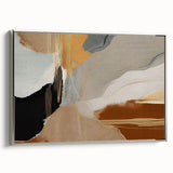 Framed canvas wall art showcasing an abstract design of strokes and lines in a silver frame, highlighting modern aesthetics and elegant decor for any room.