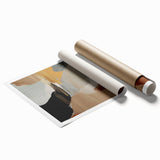 Abstract wall art print showcasing vibrant strokes and lines in a modern design, perfect for contemporary decor. Features bold colors and dynamic patterns on a rolled canvas, ideal for adding a stylish touch to any room.