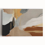 Abstract strokes and lines in vibrant colors create a striking wall art design on stretched canvas, adding a modern touch to any living space or gallery.