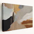 Abstract wall art design featuring colorful strokes and lines on stretched canvas, showcasing vibrant hues and dynamic patterns, ideal for modern decor.