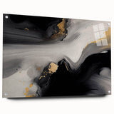 Abstract wall art featuring colorful strokes and lines, displayed in an acrylic glass frame with visible mounting pins, showcasing a modern design perfect for contemporary decor.