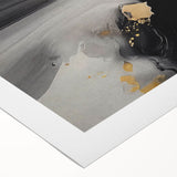 Abstract wall art design showcasing vibrant strokes and lines in shades of blue, orange, and yellow on rolled canvas, ideal for modern home decor.