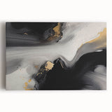 Abstract canvas wall art featuring dynamic strokes and lines in vibrant colors, perfect for modern decor. This stretched canvas design adds a contemporary touch to any space.