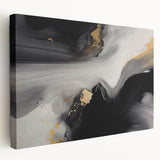 Stretched canvas wall art featuring an abstract design with colorful strokes and lines, showcasing vibrant hues of blue, orange, and yellow, ideal for modern decor.