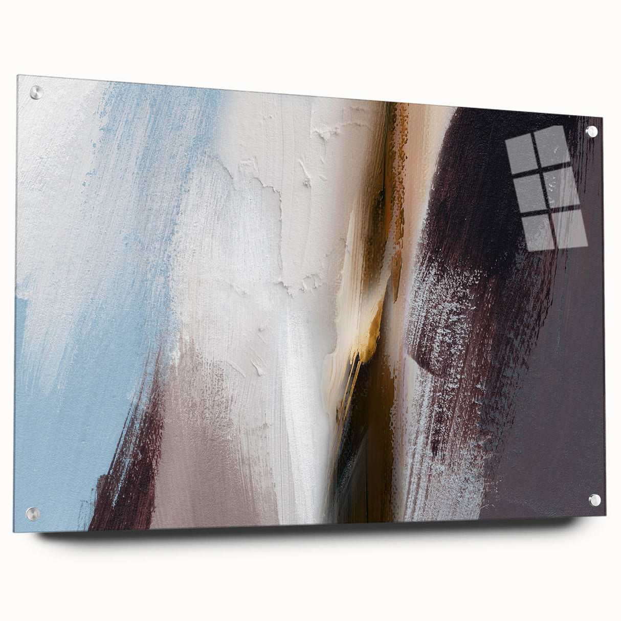 Abstract strokes and lines design wall art piece displayed in a side view, showcasing vibrant colors and intricate patterns, ideal for modern home décor.