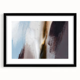 Abstract wall art featuring vibrant strokes and lines in bold colors, framed with a black mat, perfect for modern home decor. Ideal for adding a contemporary touch to any room.