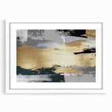 Abstract strokes and lines create a modern wall art design in a sleek white frame with matting. Ideal for contemporary decor, this piece adds a touch of elegance.