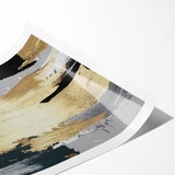 Abstract wall art print showcasing vibrant strokes and lines in bold colors, designed for modern decor; rolled and ready for framing. Perfect for enhancing any living space.