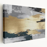 Stretched canvas artwork showcasing an abstract design of colorful strokes and lines, ideal for modern home decor. Perfect for enhancing living spaces with vibrant artistry.