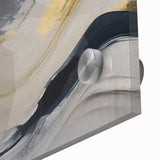 Close-up of an abstract wall art design showcasing vibrant strokes and lines in a rich color palette, perfect for modern decor or artistic inspiration.