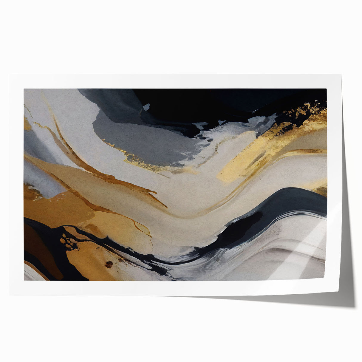 Abstract wall art print showcasing vibrant strokes and lines in a dynamic color palette, perfect for modern home decor, available rolled for easy framing.