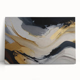 Abstract wall art design showcasing vibrant strokes and lines in a modern color palette, printed on stretched canvas, perfect for contemporary home decor.