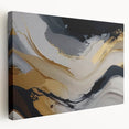 Abstract canvas wall art showcasing vibrant strokes and lines in a contemporary design, featuring a side view of the stretched canvas, ideal for modern decor.