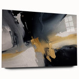 Abstract strokes and lines design wall art piece, showcasing vibrant colors and fluid patterns, displayed in a modern acrylic frame, perfect for contemporary decor.